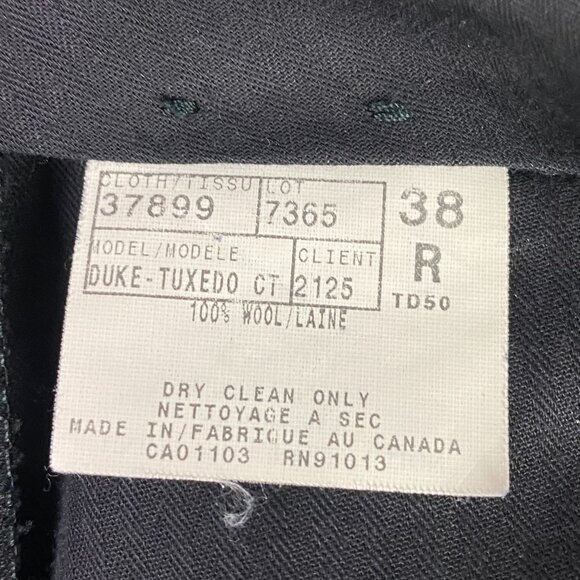 Jack Victor Tuxedo Jacket 44R Pants 38R Black Men's Formal Wear Duke Super 100s - Picture 16 of 16